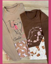 CJ. PIJAMA DE MALHA ALGODAO COMPOSE ESTAMPADO COM DTF