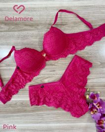 CONJUNTO PRE MOLDADO COM FIO SO RENDA FORRADO DE TACTEL