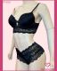 CONJUNTO TRIO DE RENDA SOUTIEN TIPO CROPPED CALCINHA CALEÇON E FIO
