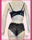 CONJUNTO TRIO DE RENDA SOUTIEN TIPO CROPPED CALCINHA CALEÇON E FIO