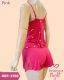 CJ BABY DOLL DE SUEDINE CANELADA COM RENDA BOJO CORTININHA