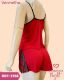 CJ BABY DOLL DE SUEDINE CANELADA COM RENDA BOJO CORTININHA