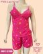 CJ BABY DOLL DE SUEDINE CANELADA COM RENDA BOJO CORTININHA
