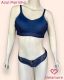 CONJUNTO TRIO TIPO TOP SEM ARO TACTEL FRANZIDO MEIO COM RENDA , FIO DUPLO E TANGA