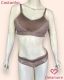 CONJUNTO TRIO TIPO TOP SEM ARO TACTEL FRANZIDO MEIO COM RENDA , FIO DUPLO E TANGA