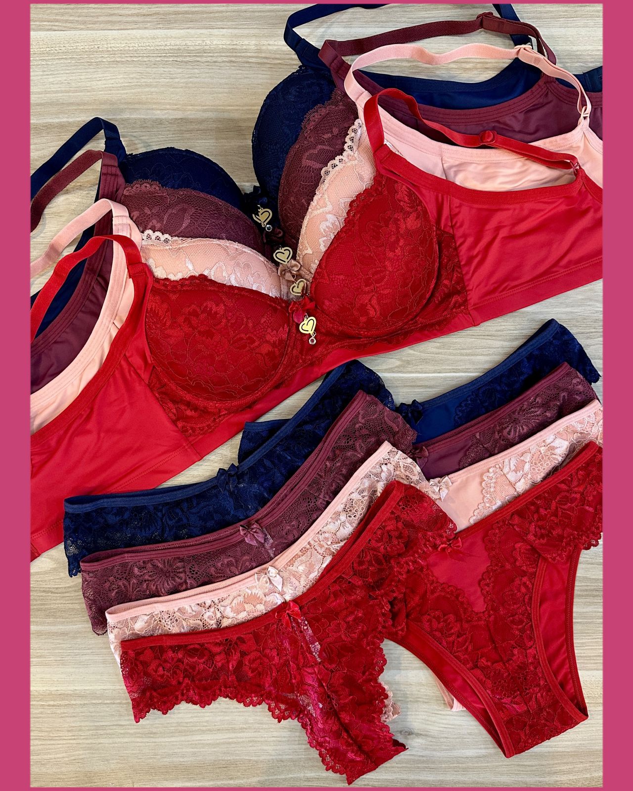 CONJUNTO TRIO TACTEL E RENDA BOJO PRE MOLDADO PROLONGADO COM FIO E TANGA