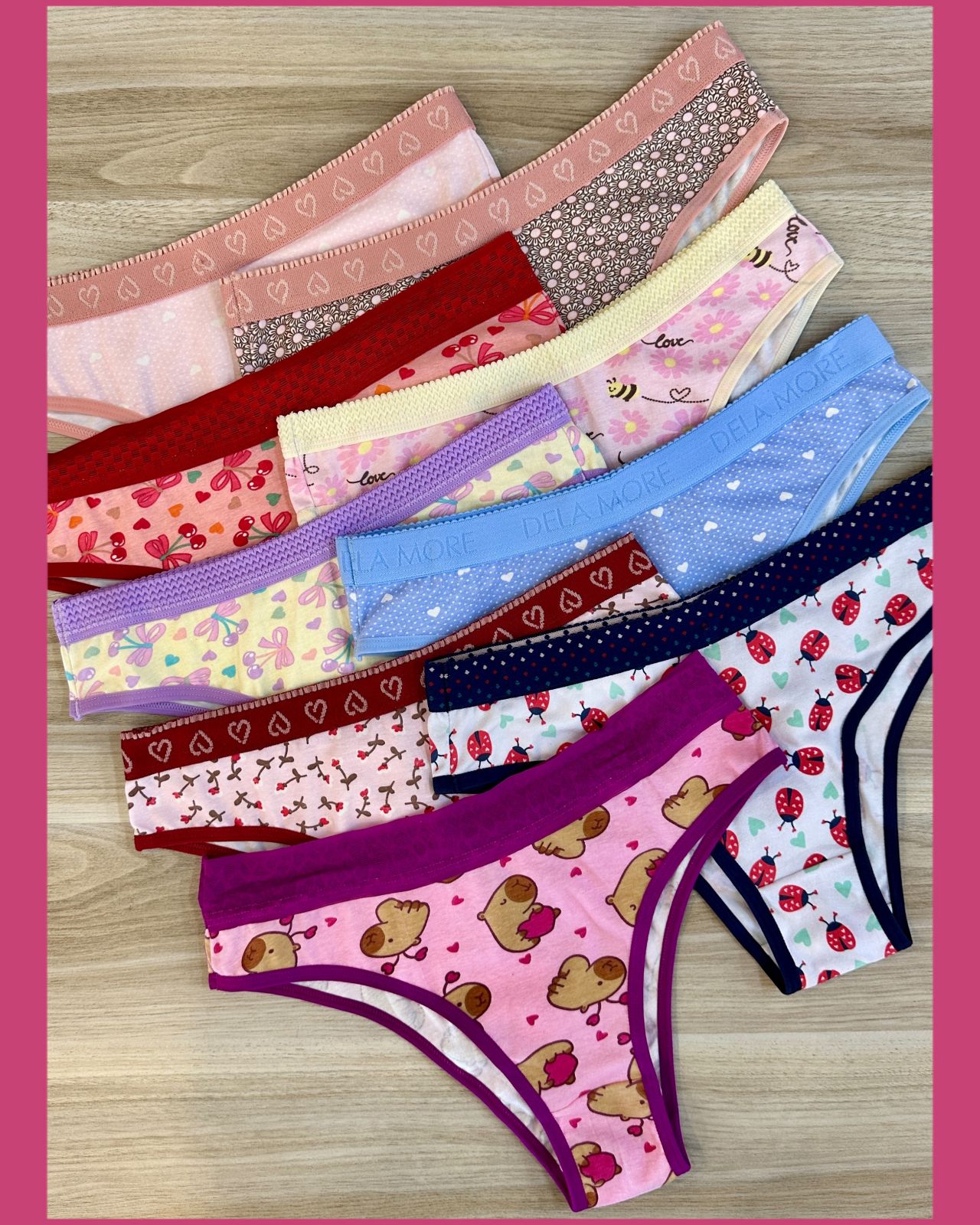 TANGA DE COTTON ESTAMPADO COM ELASTICO PERSONALIZADO
