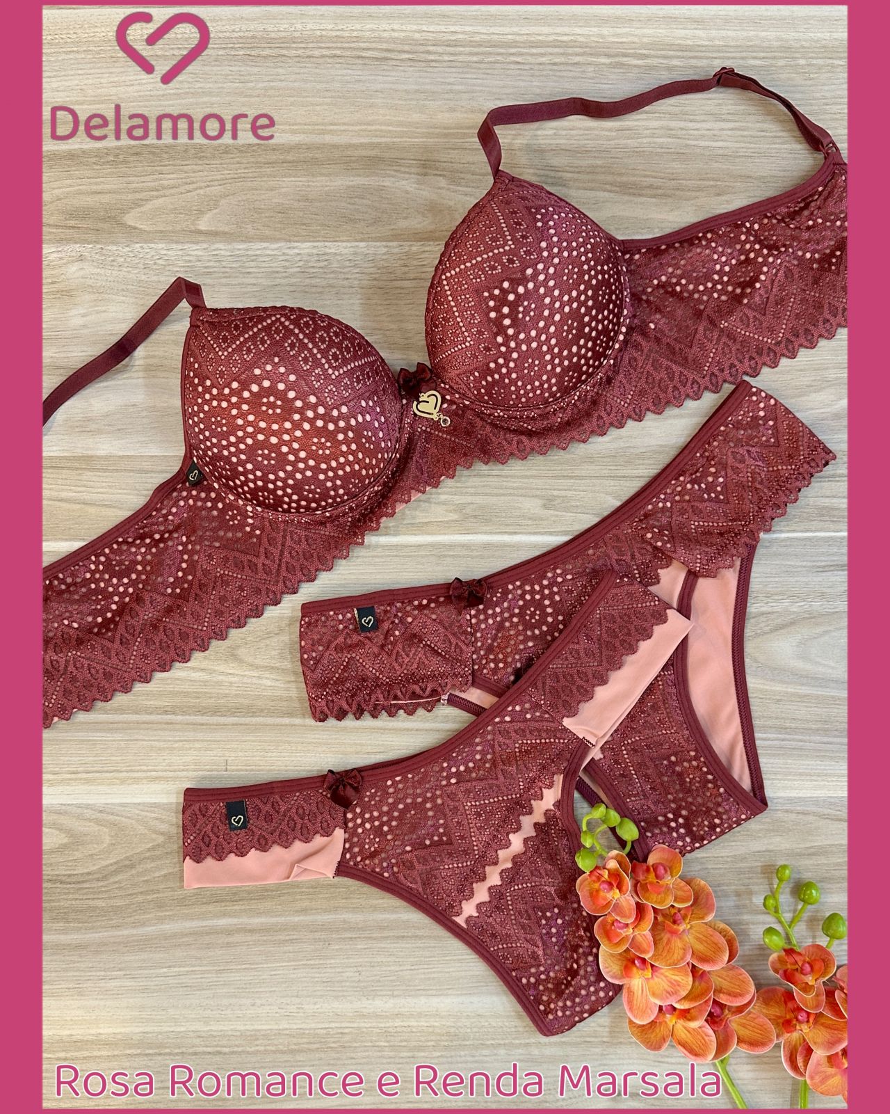 CONJUNTO TRIO PRE MOLDADO TACTEL COM RENDA ELASTICO DUPLO